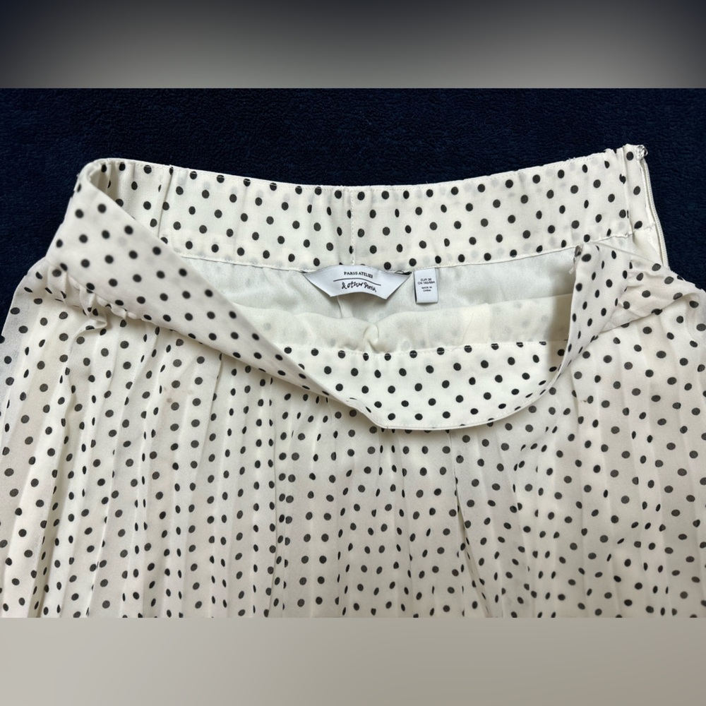 & Other Stories Black and White Polka Dot A-Line Skirt - Picture 4 of 4